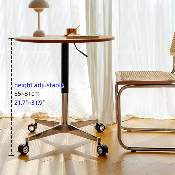 Höhenverstellbarer Couchtisch aus Massivholz mit Universalrollen – MODULO DECOR